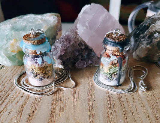 small jar necklace